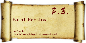 Patai Bertina névjegykártya